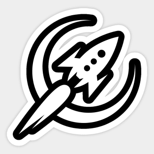 Moon Rocket Sticker